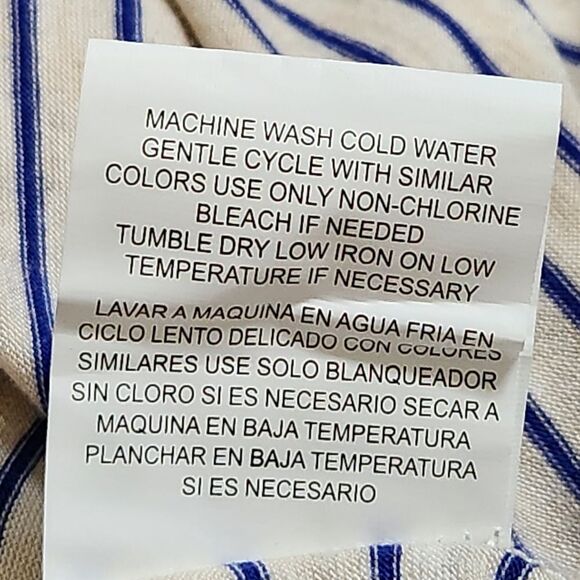 As U Wish Tank Maxi Dress Striped Jersey Knit Heather Cream Blue Small NWT - Picture 8 of 11